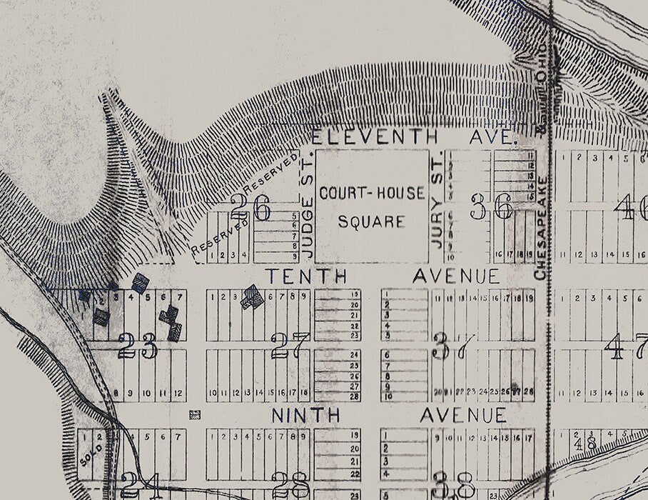 1891 Map of Marlinton Pocahontas County West Virginia