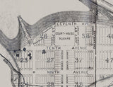 1891 Map of Marlinton Pocahontas County West Virginia