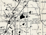 1920 Map of S Kansas & N Oklahoma Gas Fields