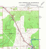 1969 Topo Map of High Springs Florida