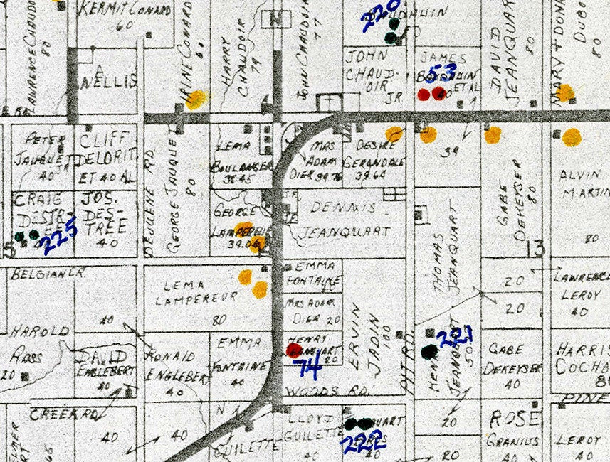 1890s Town Map of Union Door County Wisconsin