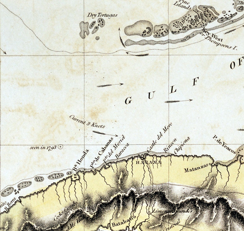 1823 Map of Cuba