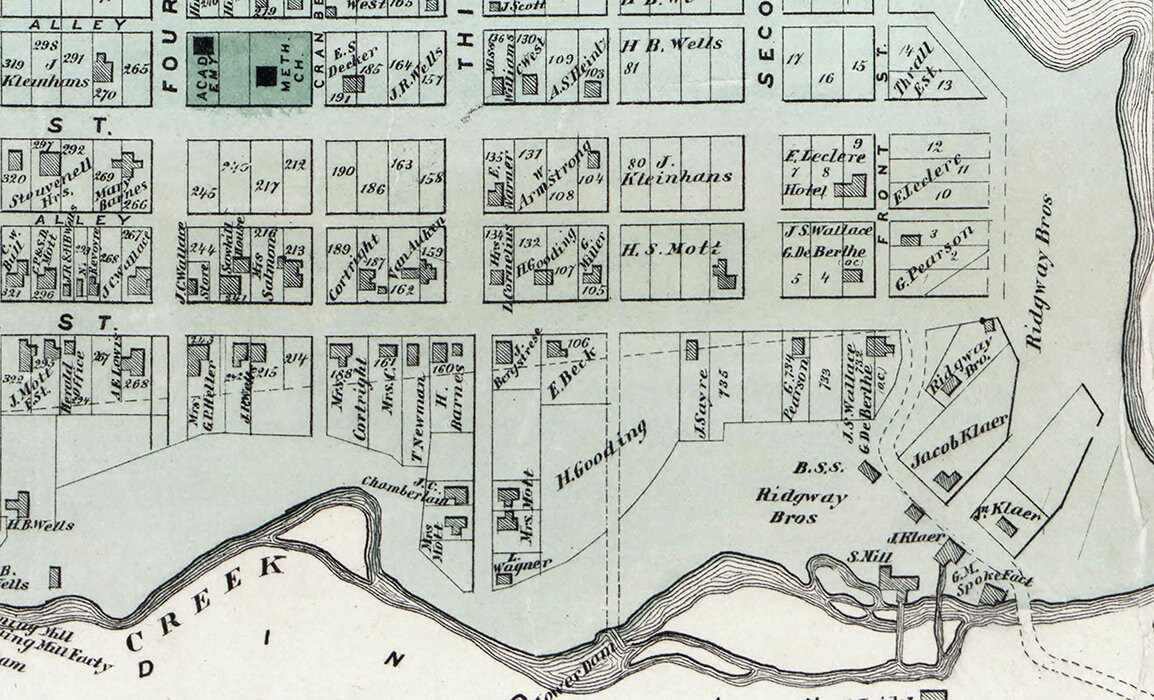 1872 Town Map of Milford Pike County PA