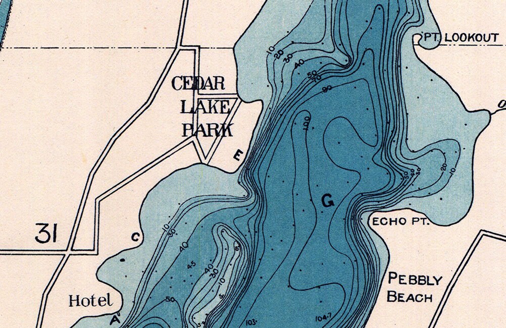 1899 Map of Big Cedar Lake Washington County Wisconsin