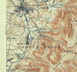 1900 Topo Map of Uniontown Pennsylvania Fayette County Brownfield