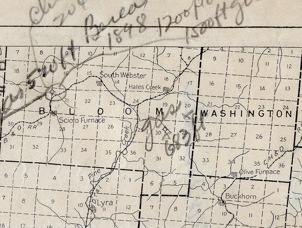 1916 Oil & Gas Well Map of Lawrence Scioto and Gallia County Ohio