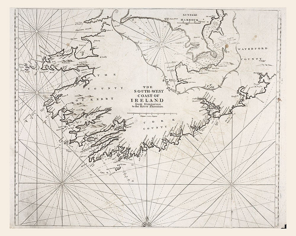 1764 Map of The South West Coast of Ireland