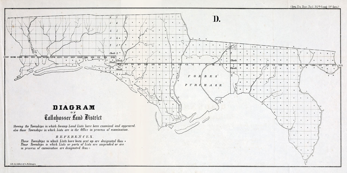 1855 Map of the Tallahassee Florida Land District