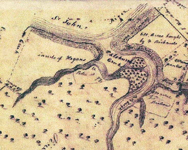 1817 Map of Pottsburg Creek Property Jacksonville Area Florida