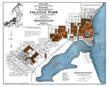 1884 Map of Orange Park Clay County Florida Jacksonville
