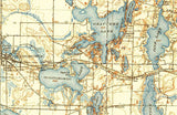 1909 Map of Oconomowoc Wisconsin Lakes and Watertown