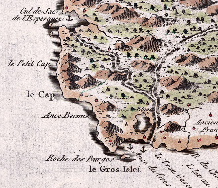 1758 Map of Saint Lucie Island