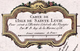1758 Map of Saint Lucie Island