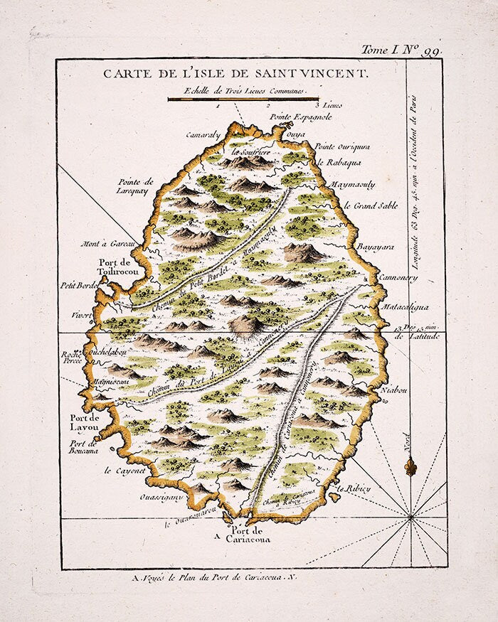 1764 Map of Saint Vincent Island