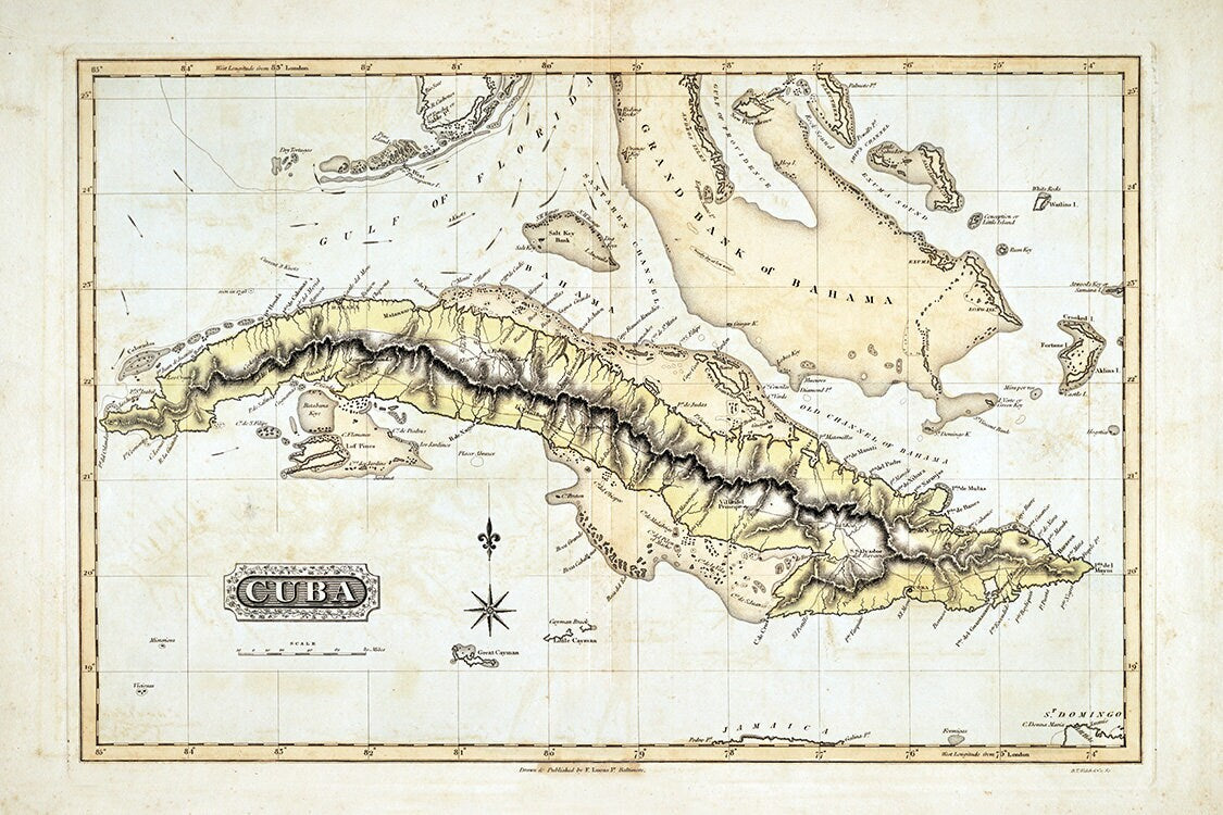 1823 Map of Cuba