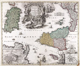 1600 Map of Sicily and Sardinia Italy