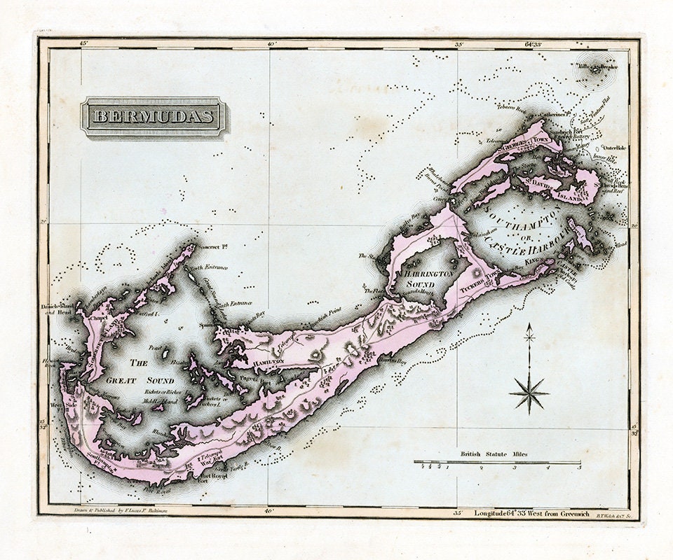 1823 Map of the Bermudas