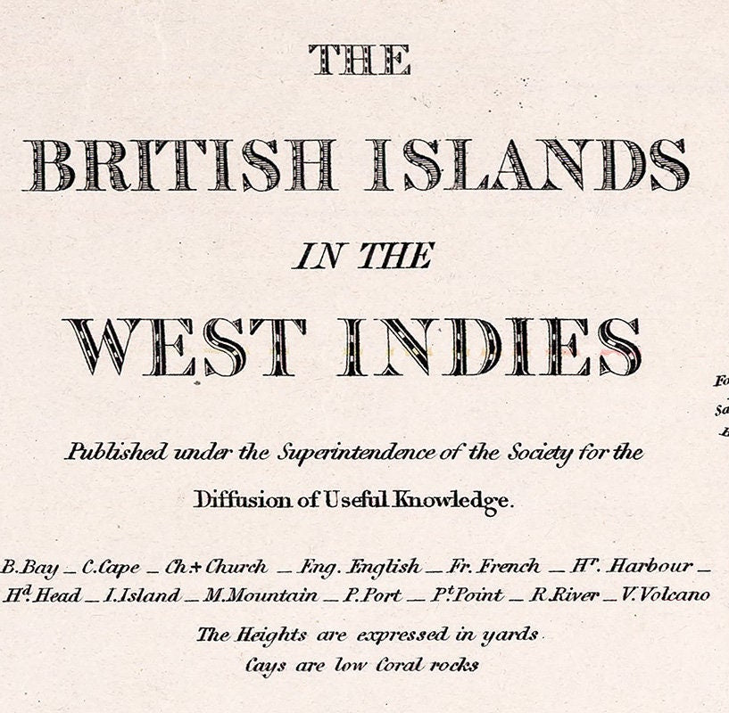 1835 Map of the British Islands in the West Indies