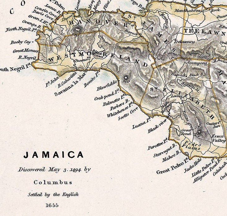 1835 Map of the British Islands in the West Indies