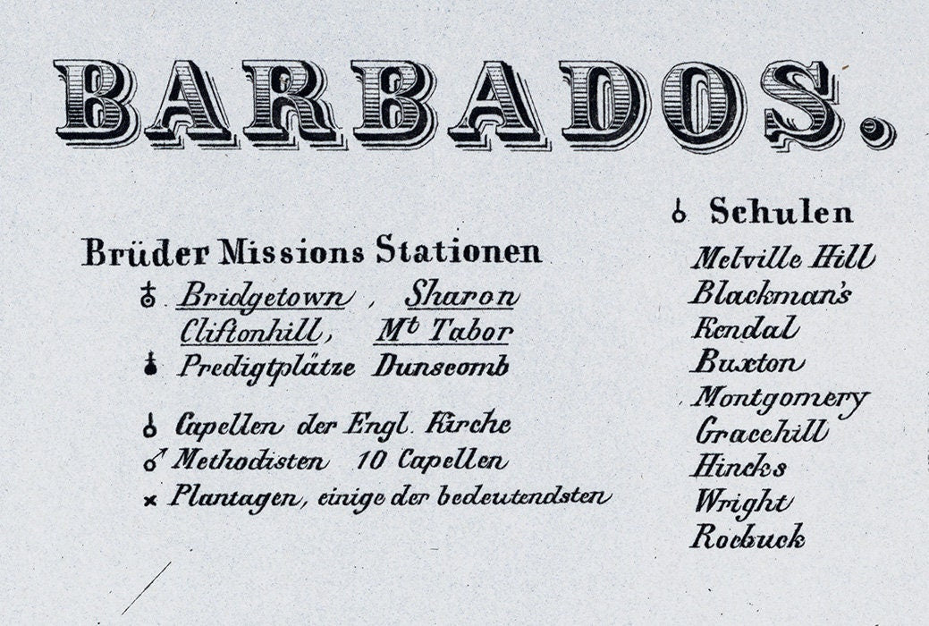 1860 Map of Barbados