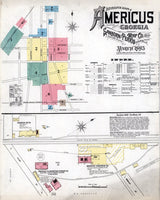 1895 Town Map of Americus Sumter County Georgia