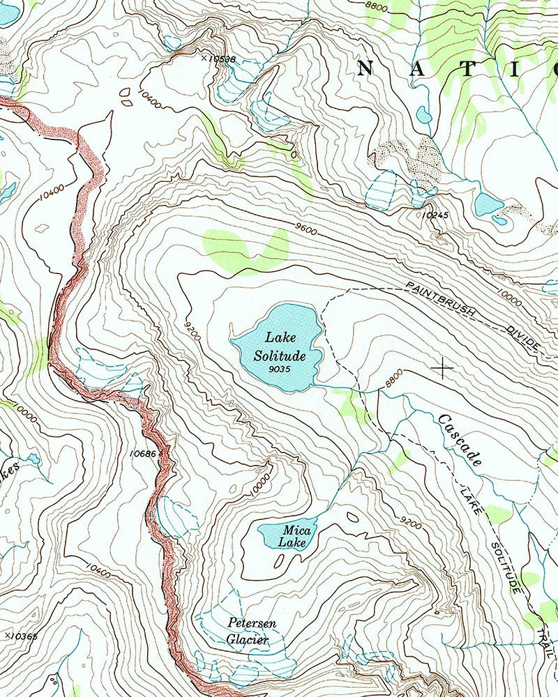 Lake Solitude Map Teton County Wyoming