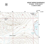 2018 Topo Map of Mount Moran Teton County Wyoming Lake Solitude