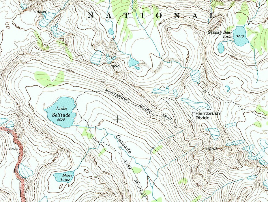 1968 Topo Map of Mount Moran Teton County Wyoming Lake Solitude