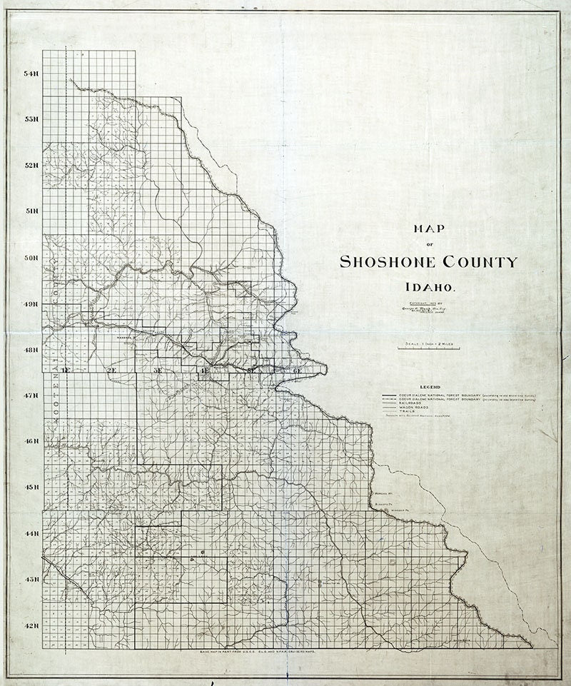 1907 Map of Shoshone County Idaho