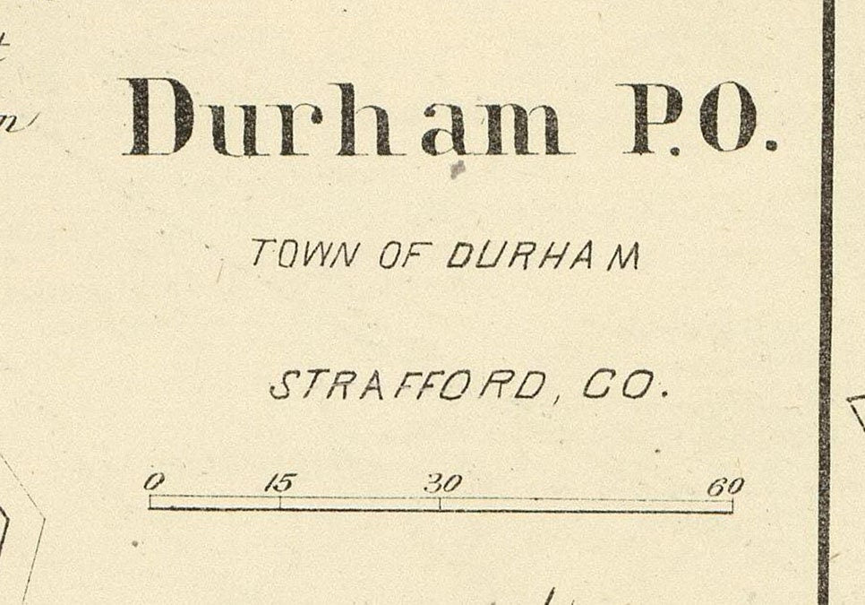 1892 Map of Durham Strafford County New Hampshire