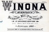 1884 Town Map of Winona Winona County Minnesota