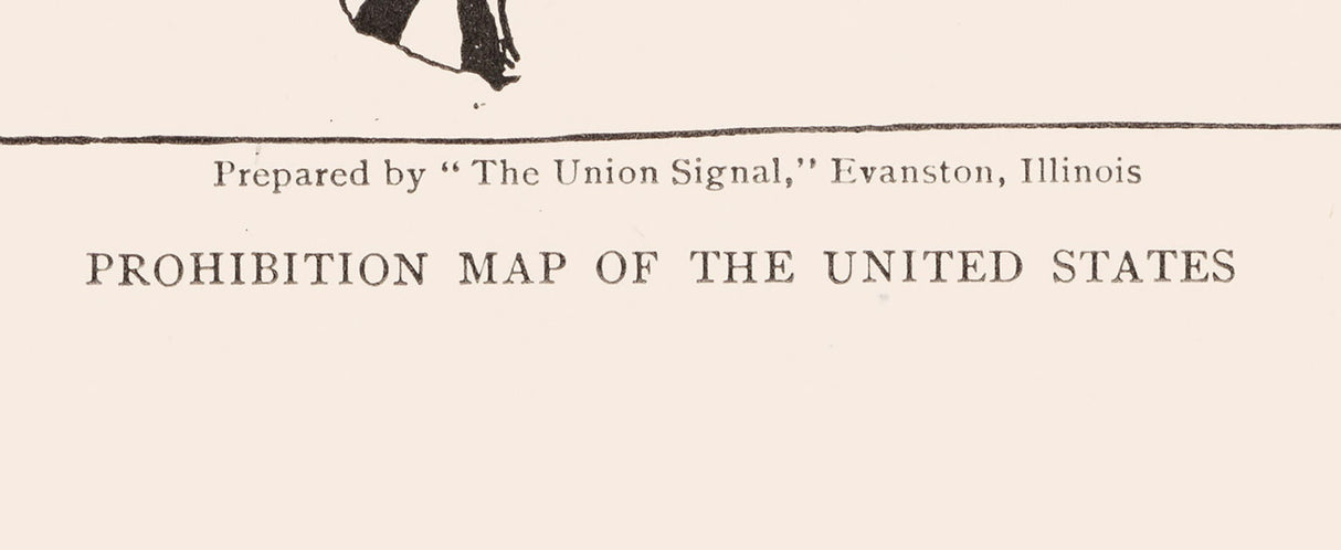 1910 Map of Prohibition Areas of the United States