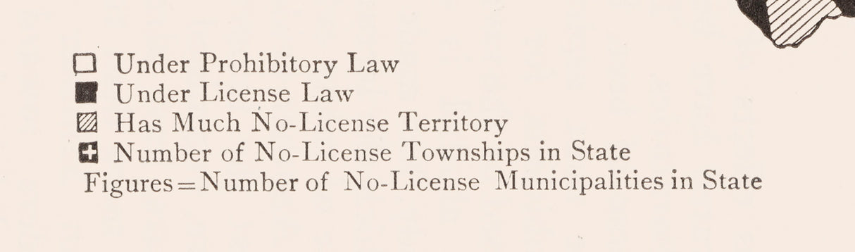 1910 Map of Prohibition Areas of the United States