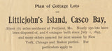 1893 Map of Littlejohns Island Cottage Lots Casco Bay Maine