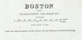 1853 Map of Boston Charlestown and Roxbury Massachusetts