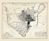 1845 Map of the City of Quebec Canada