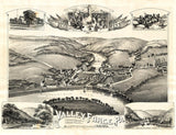 1890 Panoramic Map of Valley Forge Pennsylvania