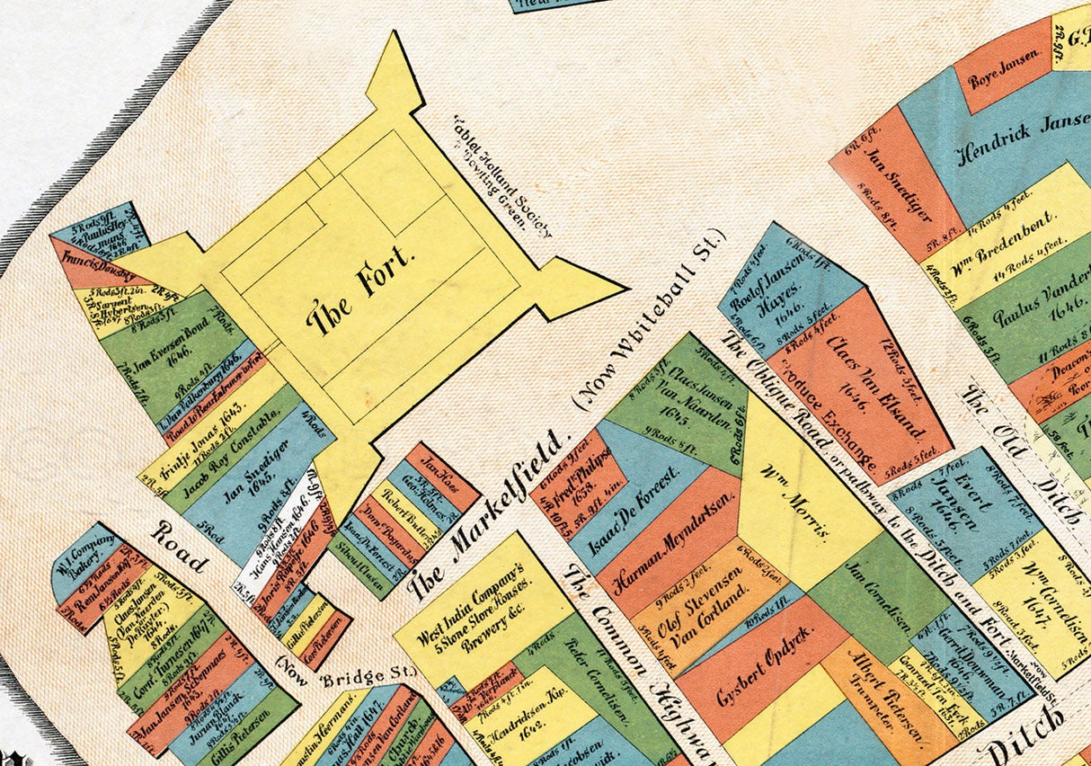 1642 Map Layout of New-Amsterdam New York City