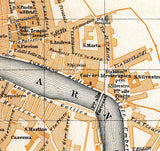 1910 Map of Pisa Italy By Baedeker