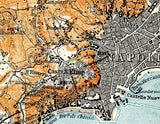 1910 Map of Naples Italy by Baedeker