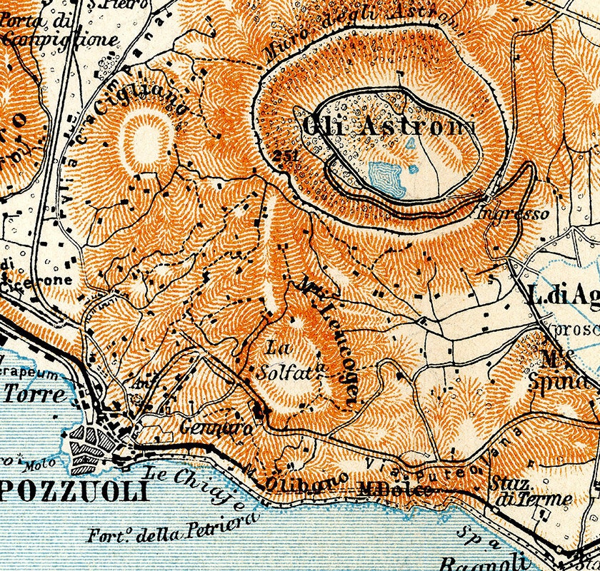 1910 Map of Naples Italy by Baedeker