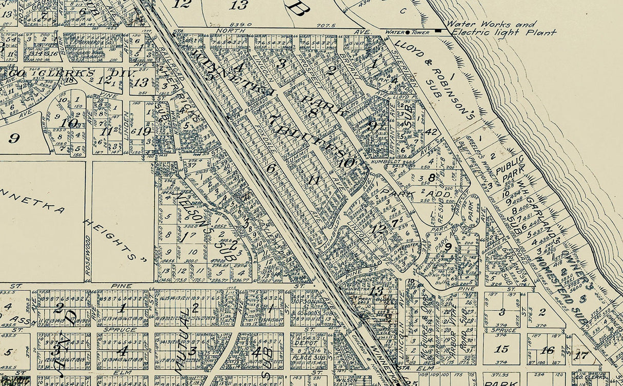 1911 Map of Winnetka Cook County Illinois