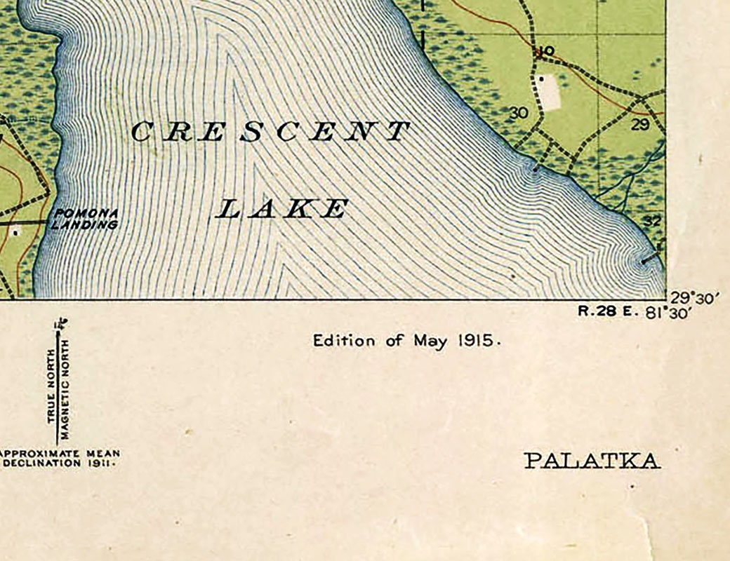 1915 Topo Map of Palatka Florida Quadrangle