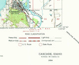 1954 Topo Map of Cascade Idaho Quadrangle