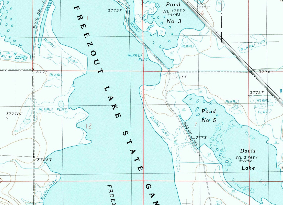 1987 Topo Map of Freezeout Lake Montana Quadrangle