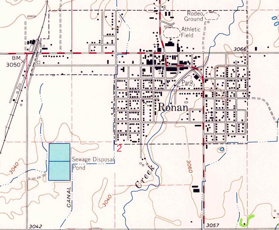 1964 Topo Map of Ronan Montana Quadrangle