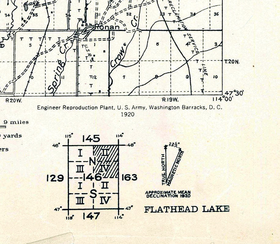 1920 Topo Map of Flathead Lake Montana Quadrangle