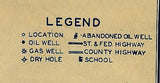 Chase County Kansas Farm Line Map of Oil & Gas Wells Early 1900s