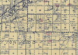 Chase County Kansas Farm Line Map of Oil & Gas Wells Early 1900s