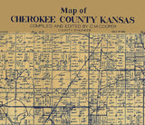 1921 Farm Line Map of Cherokee County Kansas